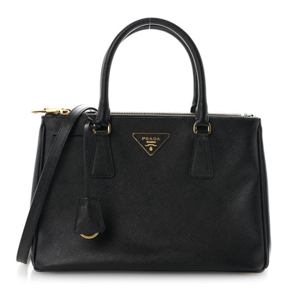 Prada Saffiano Small Galleria Double Zip Tote Black 1 of 9