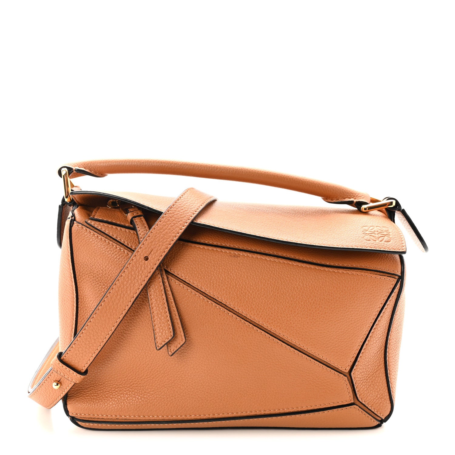 Loewe Grained Calfskin Small Puzzle Bag Tan 1 of 9