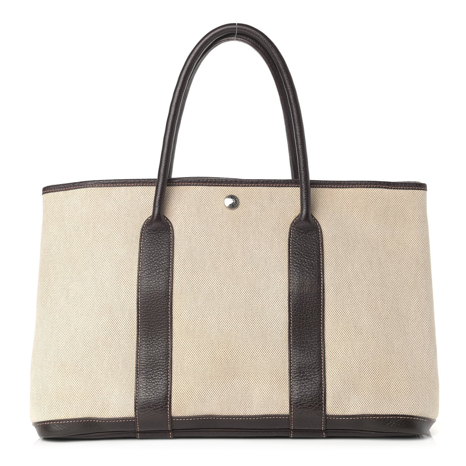 Hermes Toile Buffle Gala Garden Party Tote 36 MM Marron Fonce 1 of 12