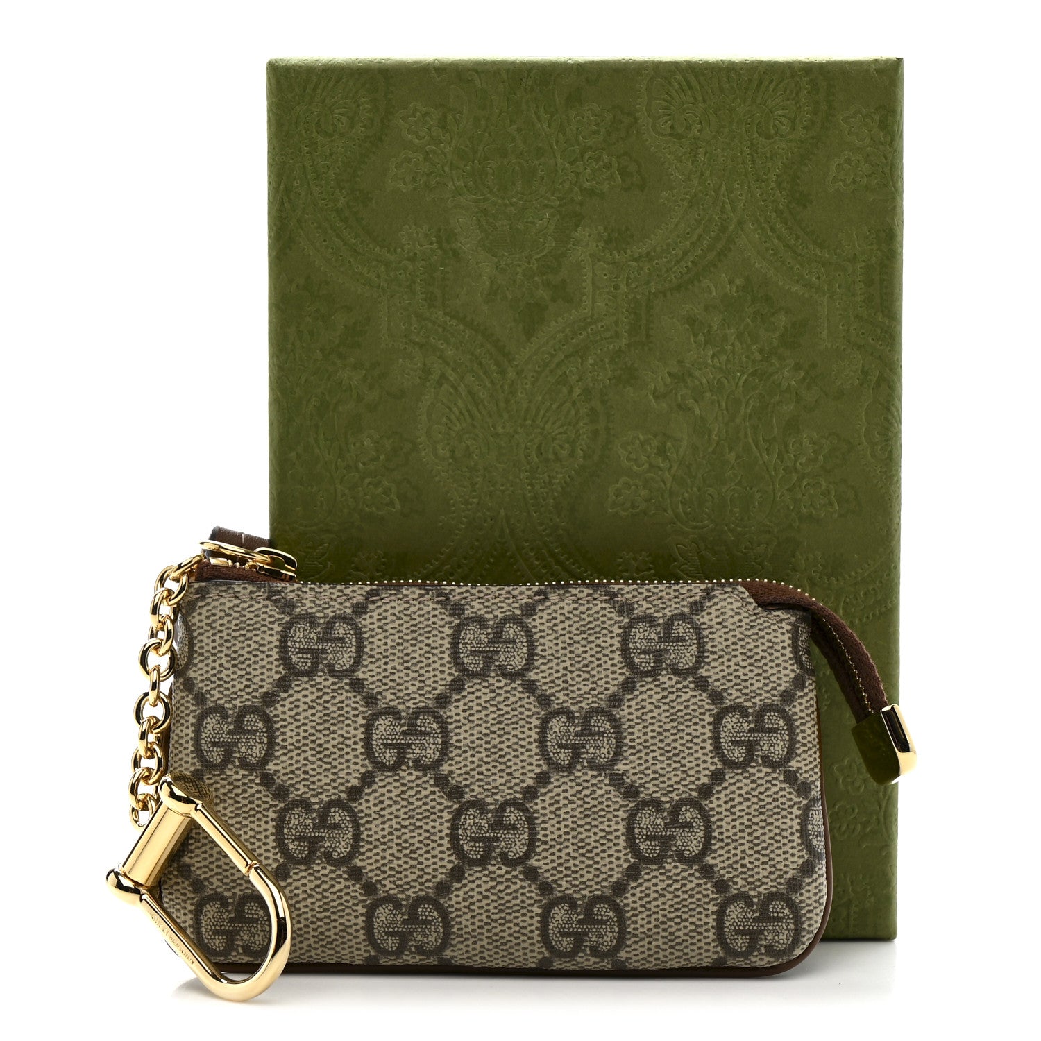 Gucci GG Supreme Monogram Key Case Beige Ebony Cuir 1809207