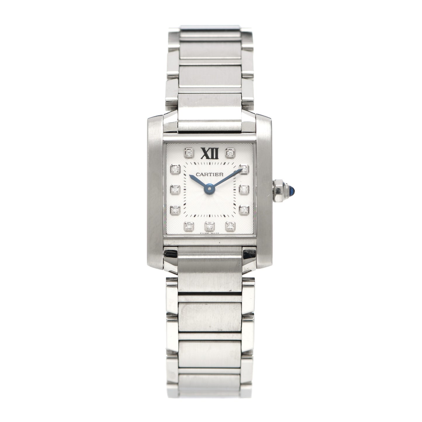 Stainless Steel Diamond 20mm Tank Francaise Quartz Watch
