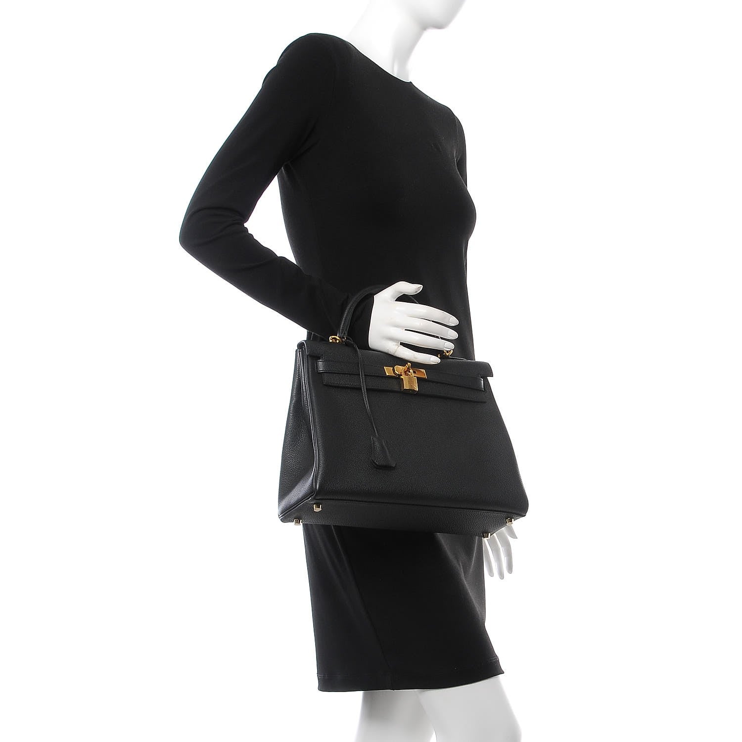 Hermes Togo Kelly Retourne 32 Black 3 of 36