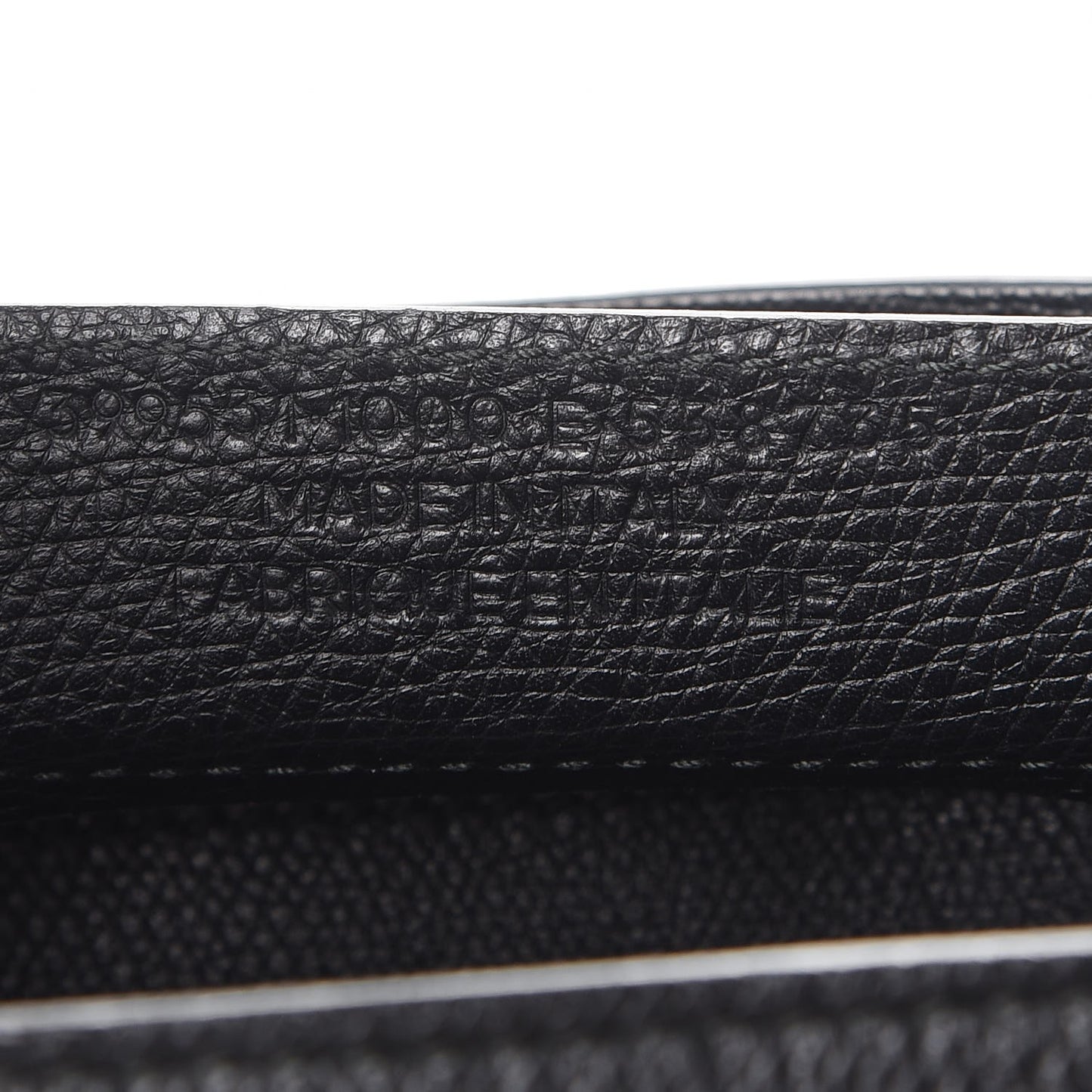 Grained Calfskin Plate Hardware Papier A6 Zip Around Tote Black