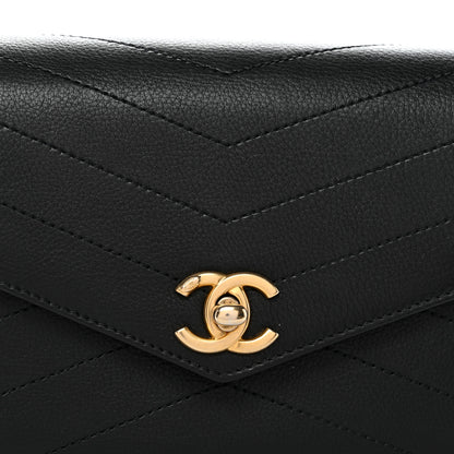 Chanel Calfskin Chevron Stitched Coco Waist Bag Black 8 of 10