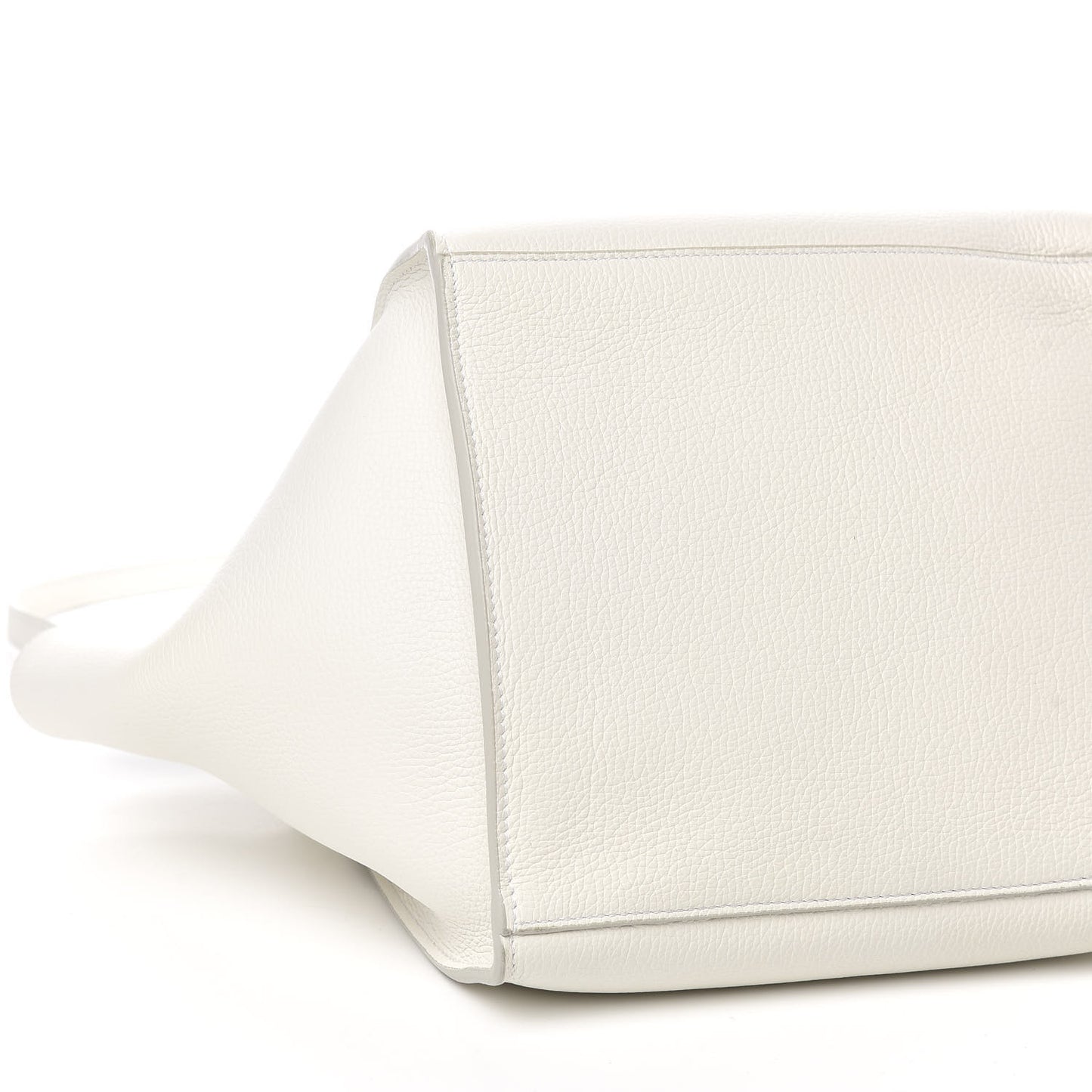 Supple Grained Calfskin Small Big Bag White