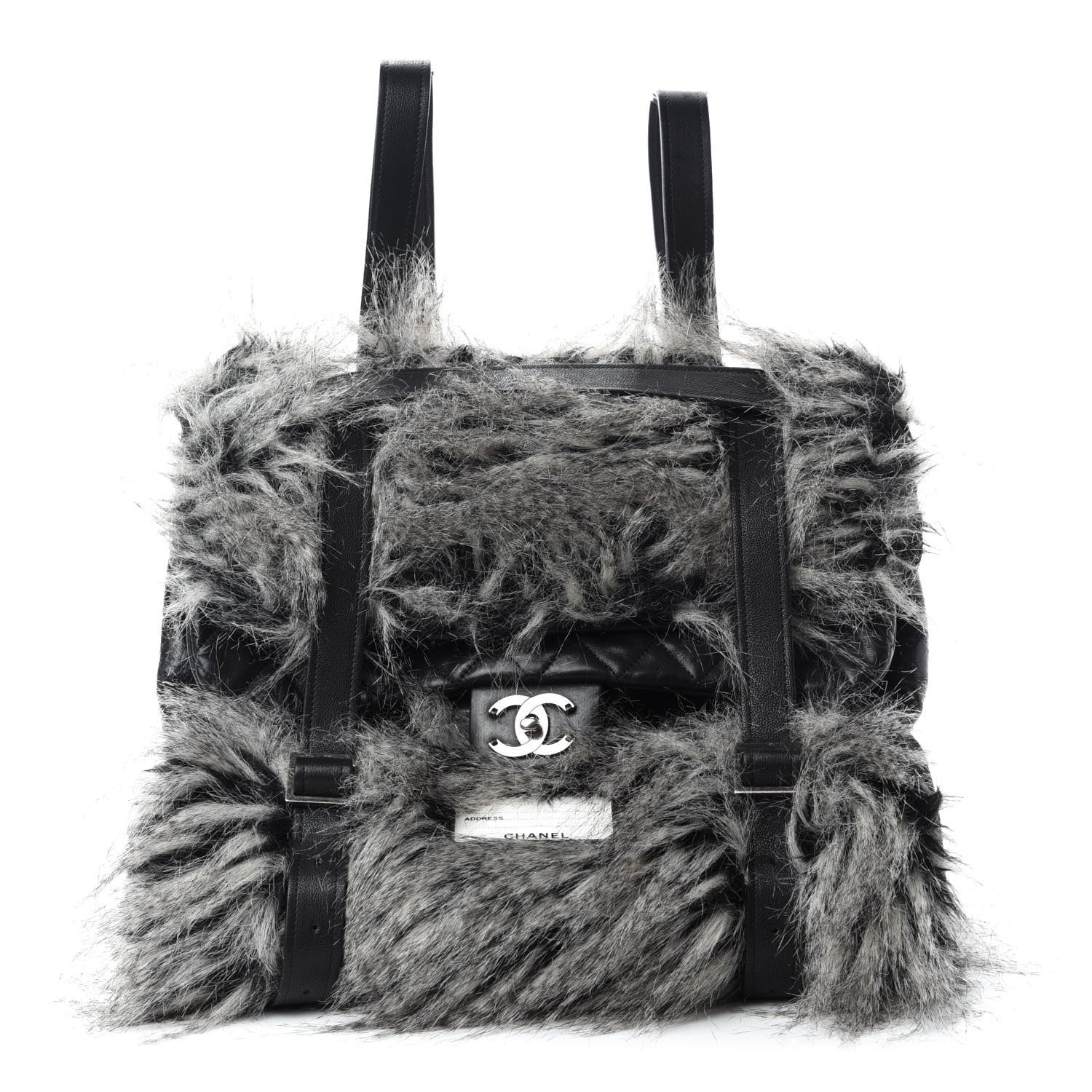 Chanel Iridescent Calfskin Fantasy Fur Backpack Grey 1 of 12