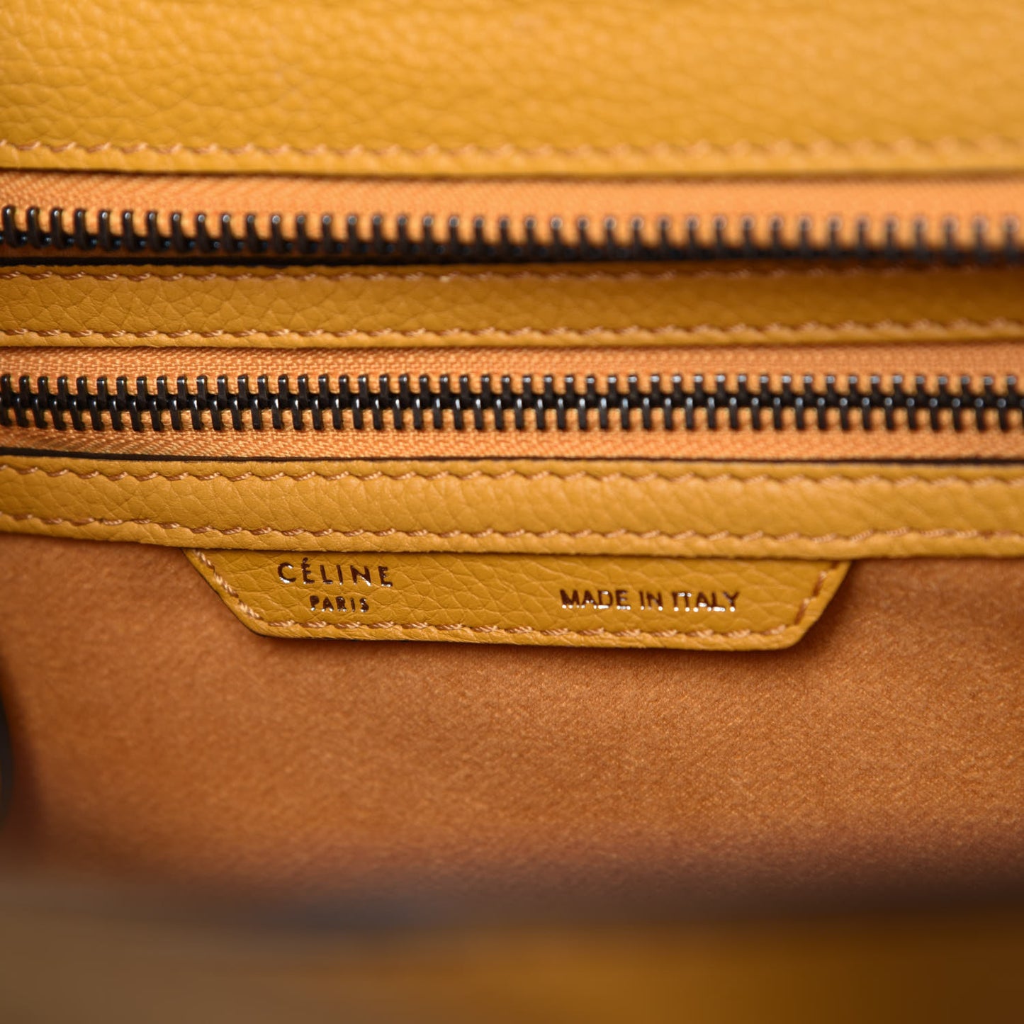 Drummed Calfskin Micro Luggage Ocre