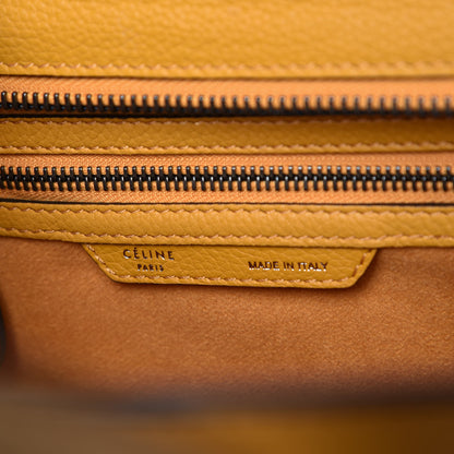 Celine Drummed Calfskin Micro Luggage Ocre 6 of 13