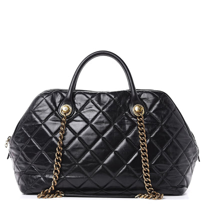 Chanel Glazed Calfskin Castle Rock Bowling Bag Black 1 of 16
