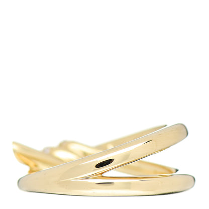 Tiffany 18K Yellow Gold Diamond Knot Double Row Ring 54 7 4 of 6