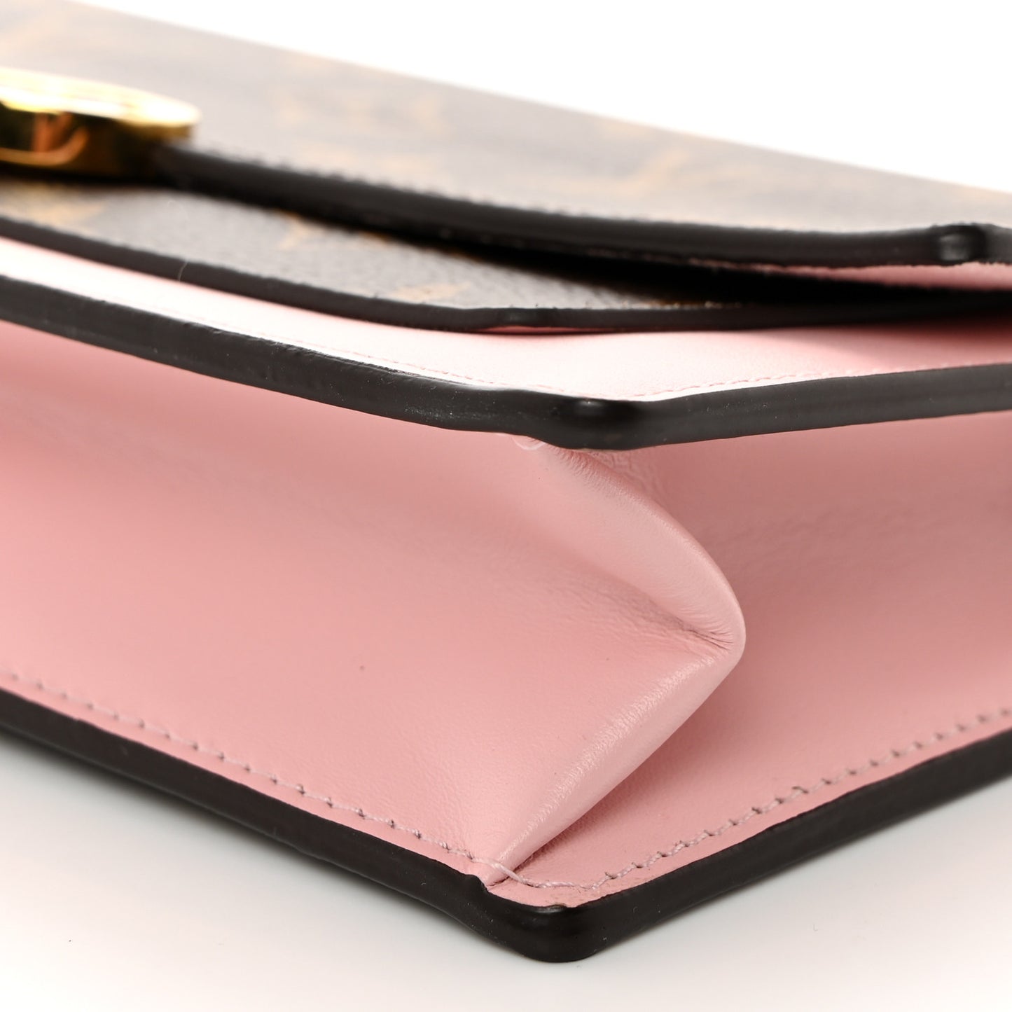Monogram Flore Chain Wallet Rose Ballerine