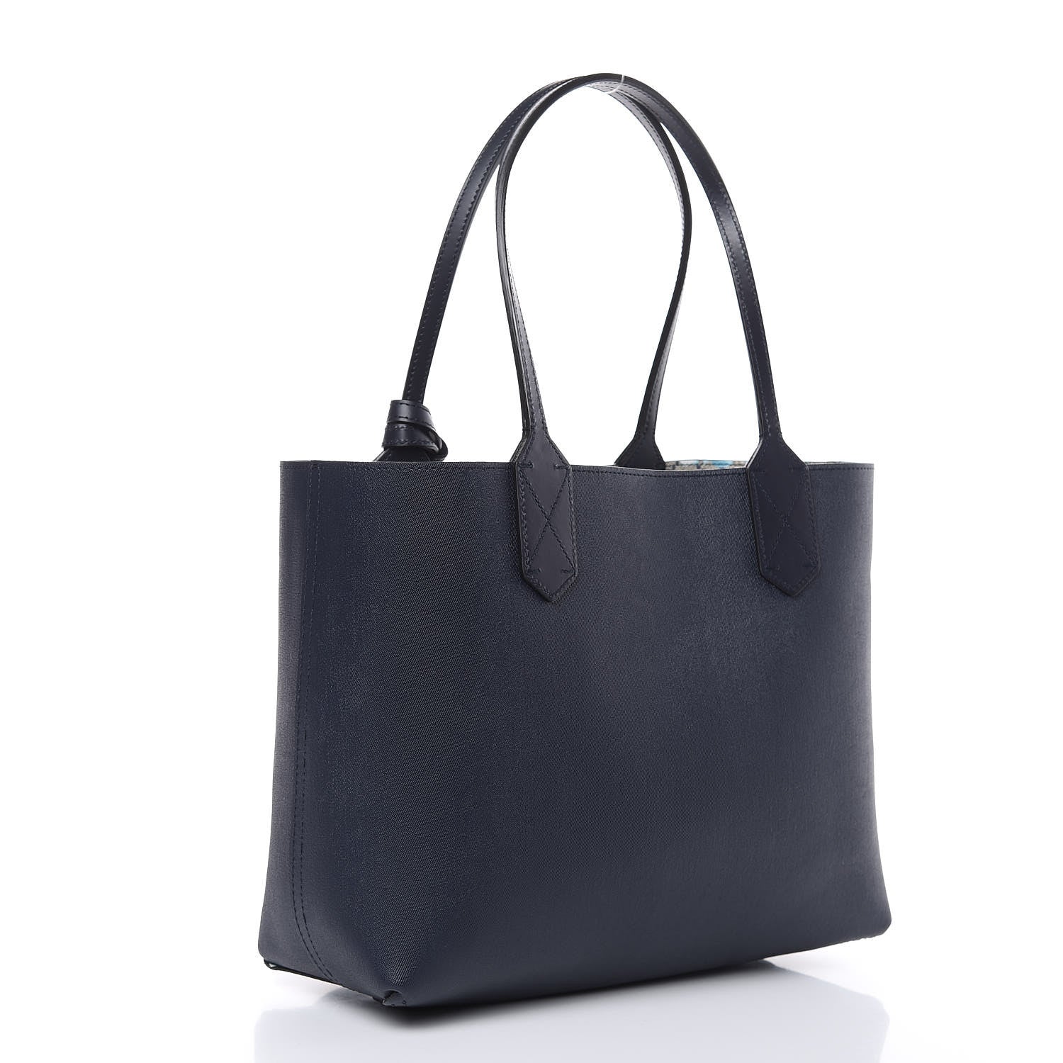 Gucci GG Supreme Monogram Blooms Small Reversible Tote Beige Blue Navy 5 of 14