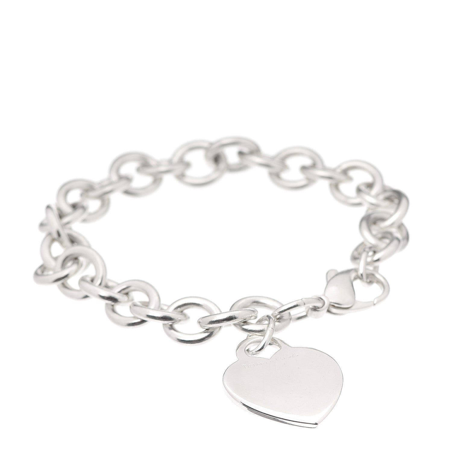 Tiffany Sterling Silver Heart Tag Charm Bracelet 1 of 3