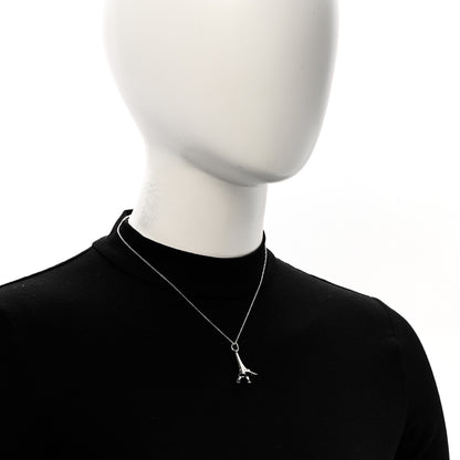 Tiffany Sterling Silver Eiffel Tower Charm Pendant Necklace 2 of 5