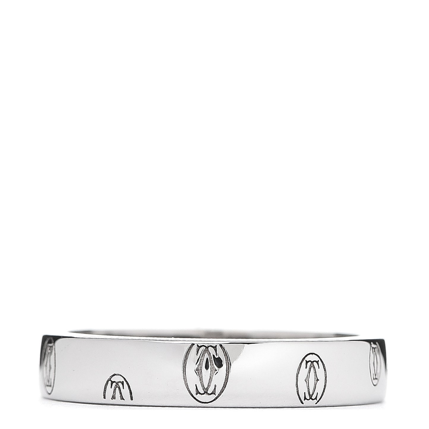18K White Gold 4mm Happy Birthday Band Ring 56 7.5