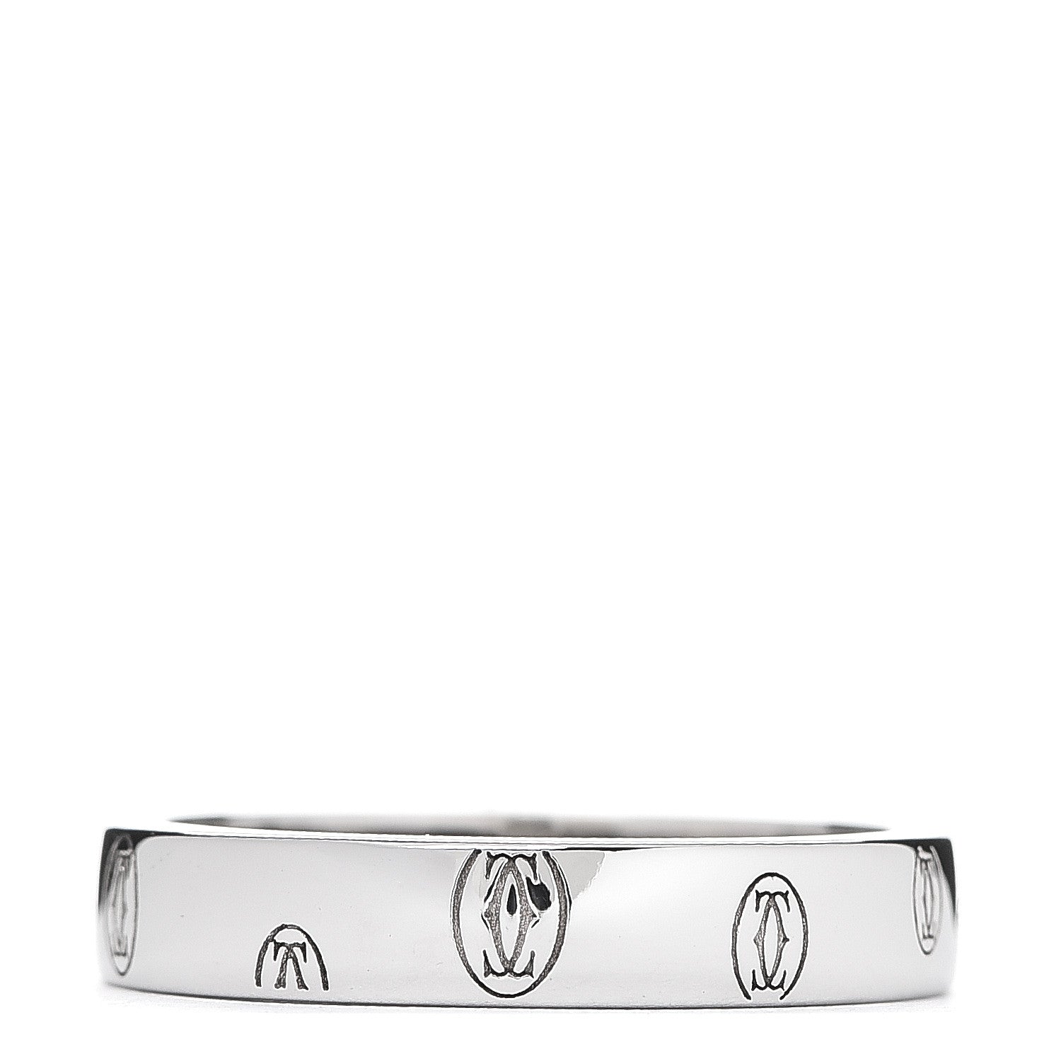 Cartier 18K White Gold 4mm Happy Birthday Band Ring 56 7.5 1 of 4