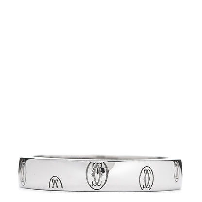 Cartier 18K White Gold 4mm Happy Birthday Band Ring 56 7.5 1 of 4