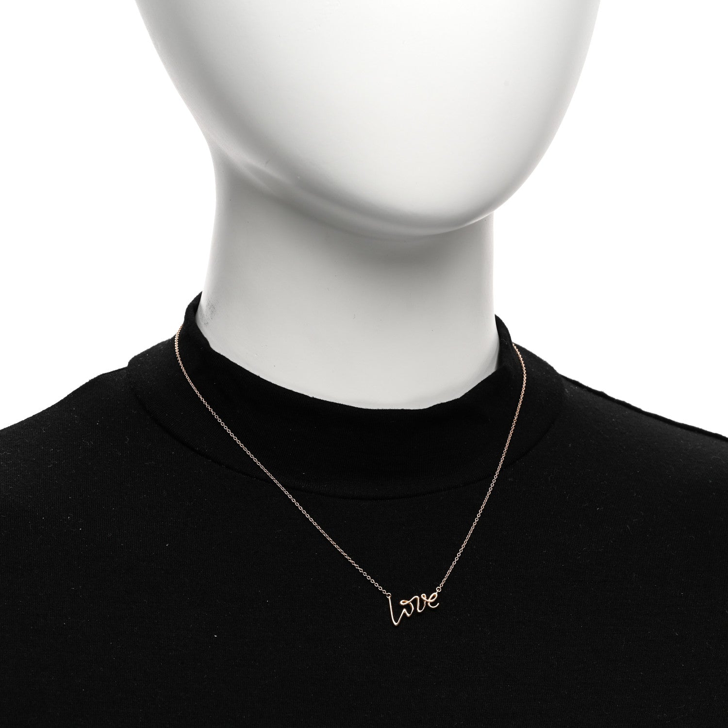 Tiffany 18K Rose Gold Paloma's Graffiti Love Pendant Necklace 2 of 4