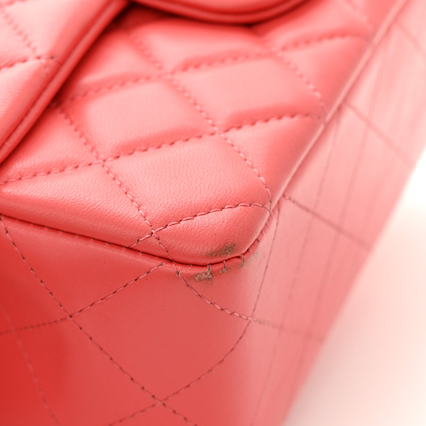 Lambskin Quilted Mini Rectangular Flap Pink