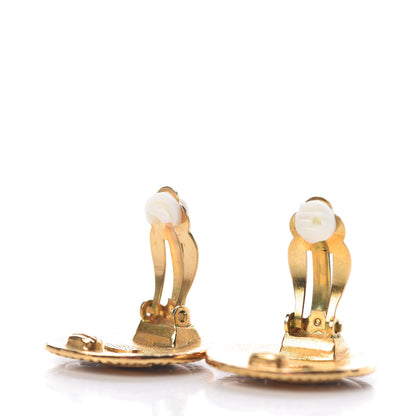 Chanel CC Button Clip On Earrings Gold 3 of 4
