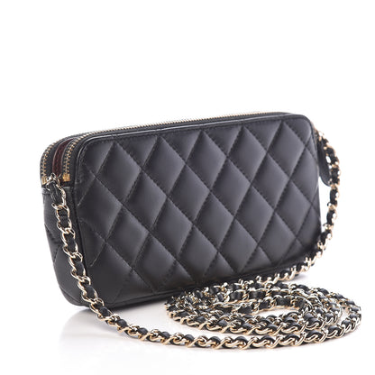 Chanel Lambskin Quilted Small Clutch With Chain Black 3 of 14