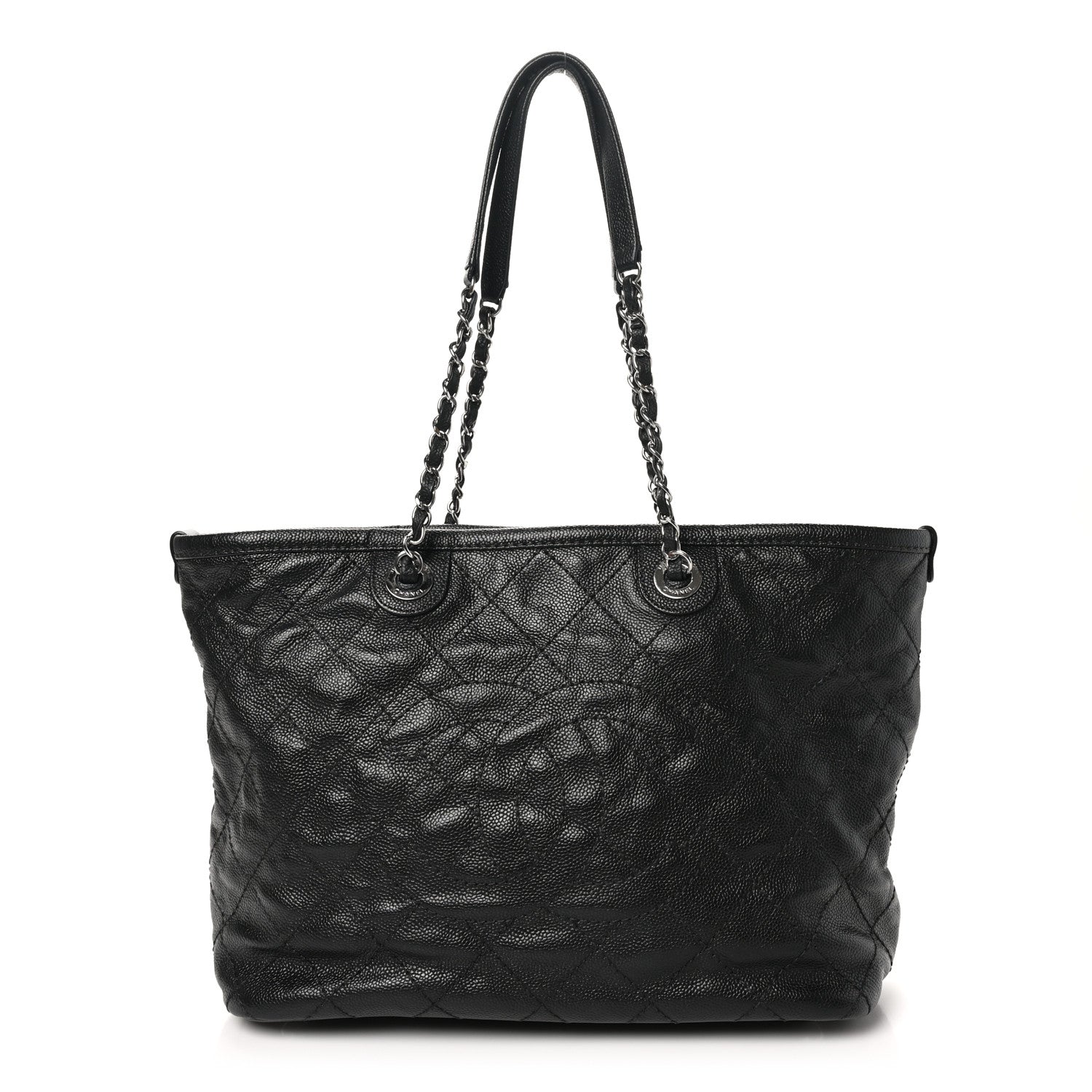 Chanel Grained Calfskin Quilted Small Daily Shopping Tote Black 1 of 10