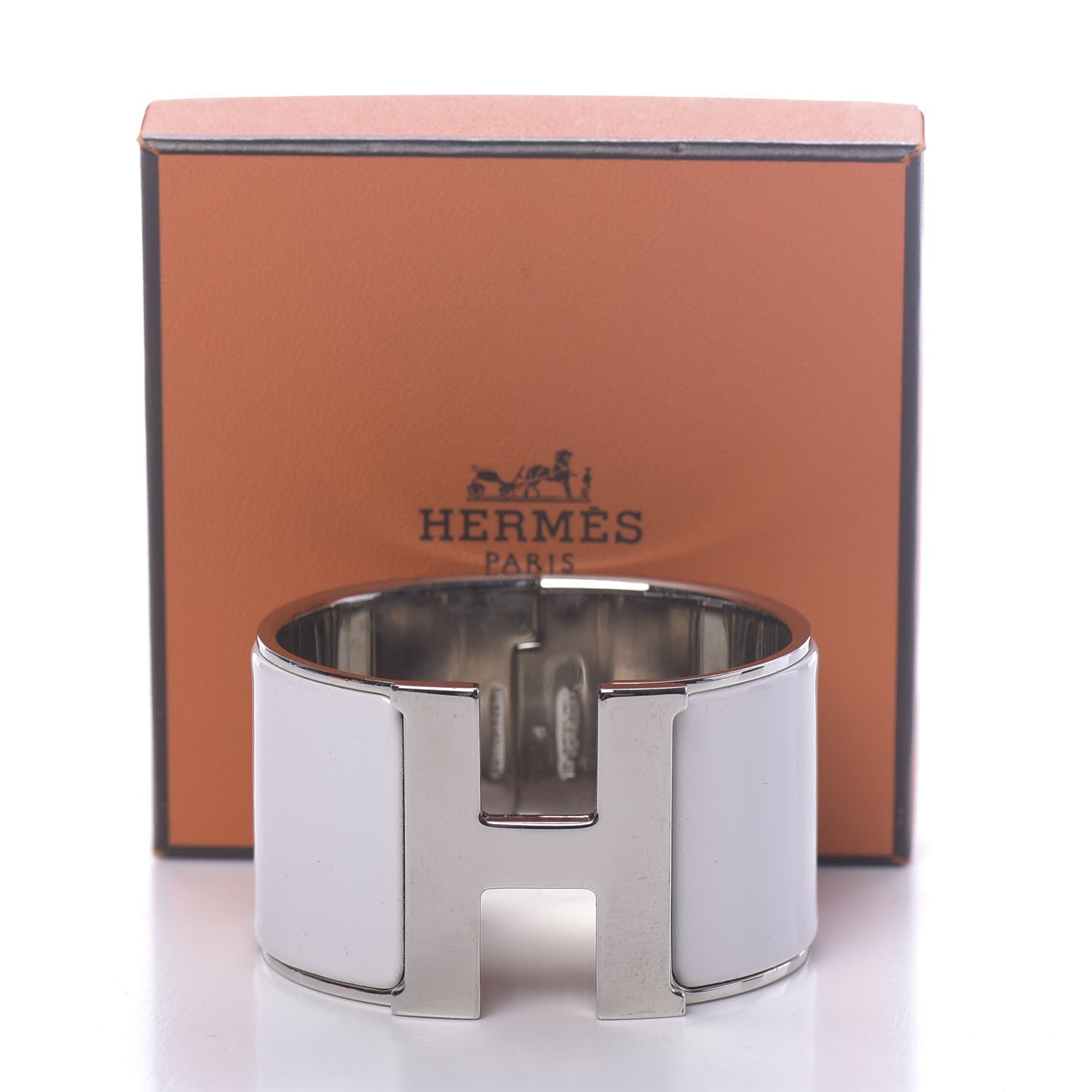 Hermes Enamel Extra Wide Clic Clac H Bracelet PM White 5 of 5
