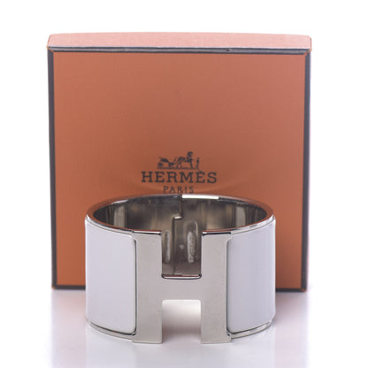 Hermes Enamel Extra Wide Clic Clac H Bracelet PM White 5 of 5