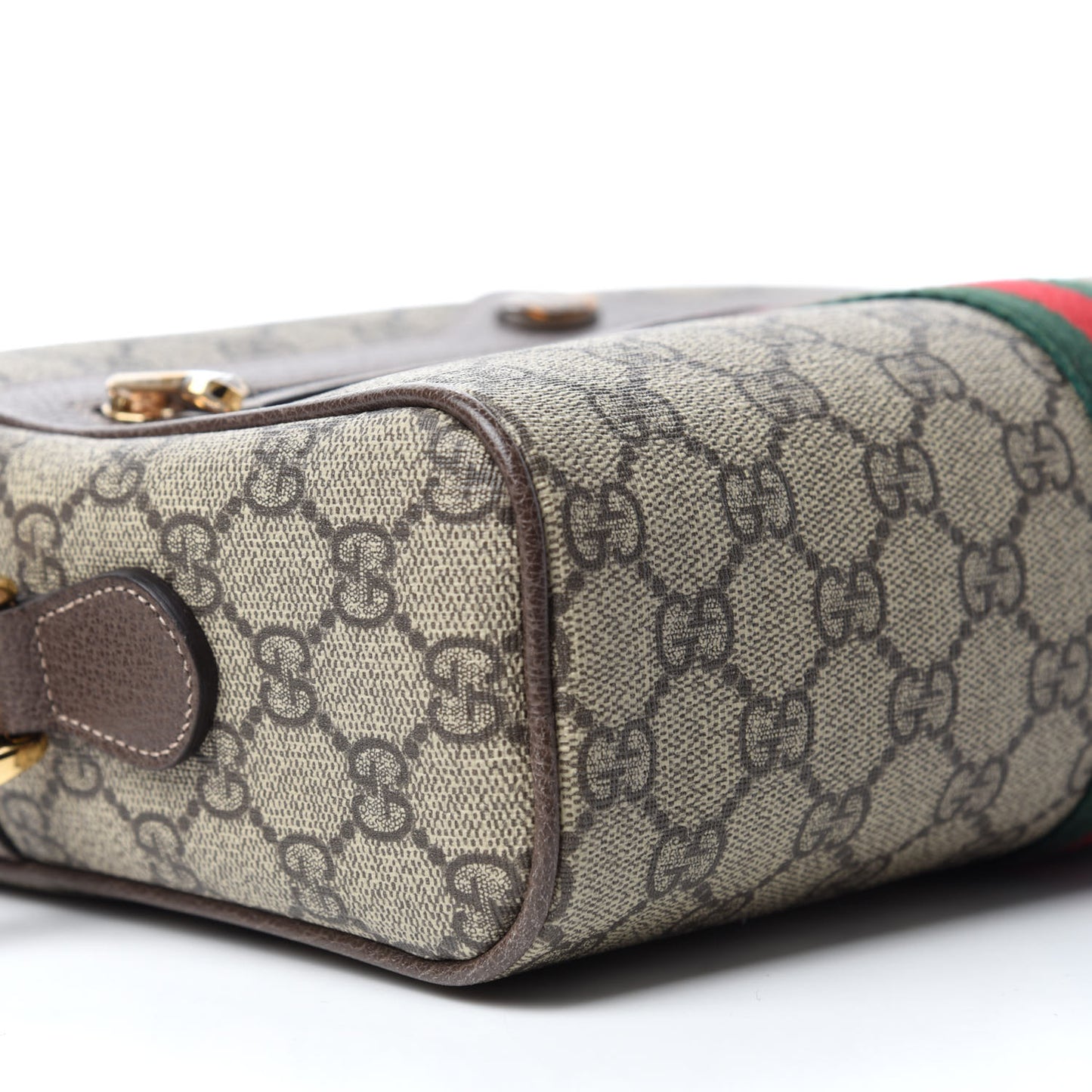 GG Supreme Monogram Web Small Ophidia Shoulder Bag Brown