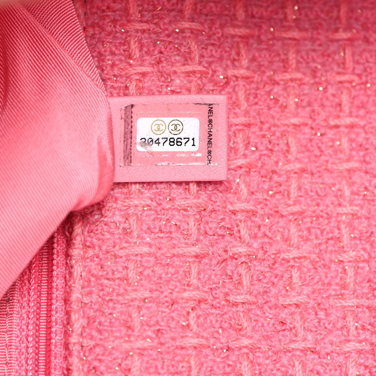 Chanel Metallic Tweed Quilted Medium Chanel 19 Flap Pink 6 of 9