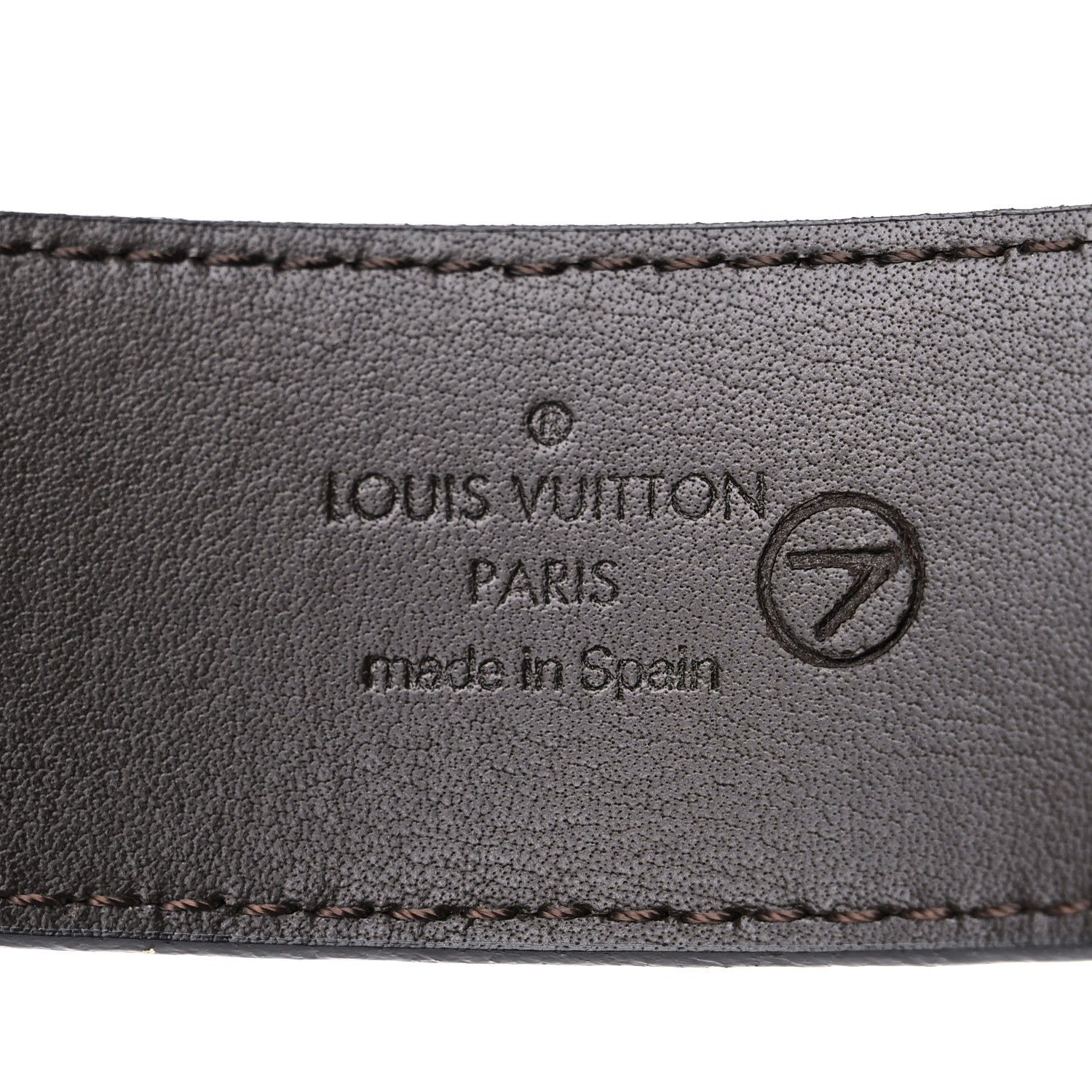 Louis Vuitton Suede Calfskin Mini Damier Belt 90/36 Moka 6 of 6