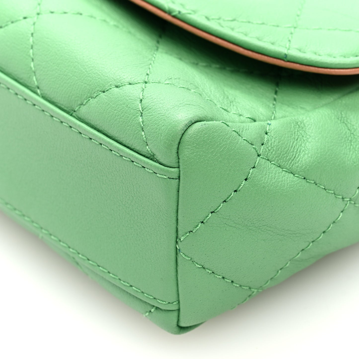 Lambskin Mixed Fibers Quilted Small Cocovado Flap Green