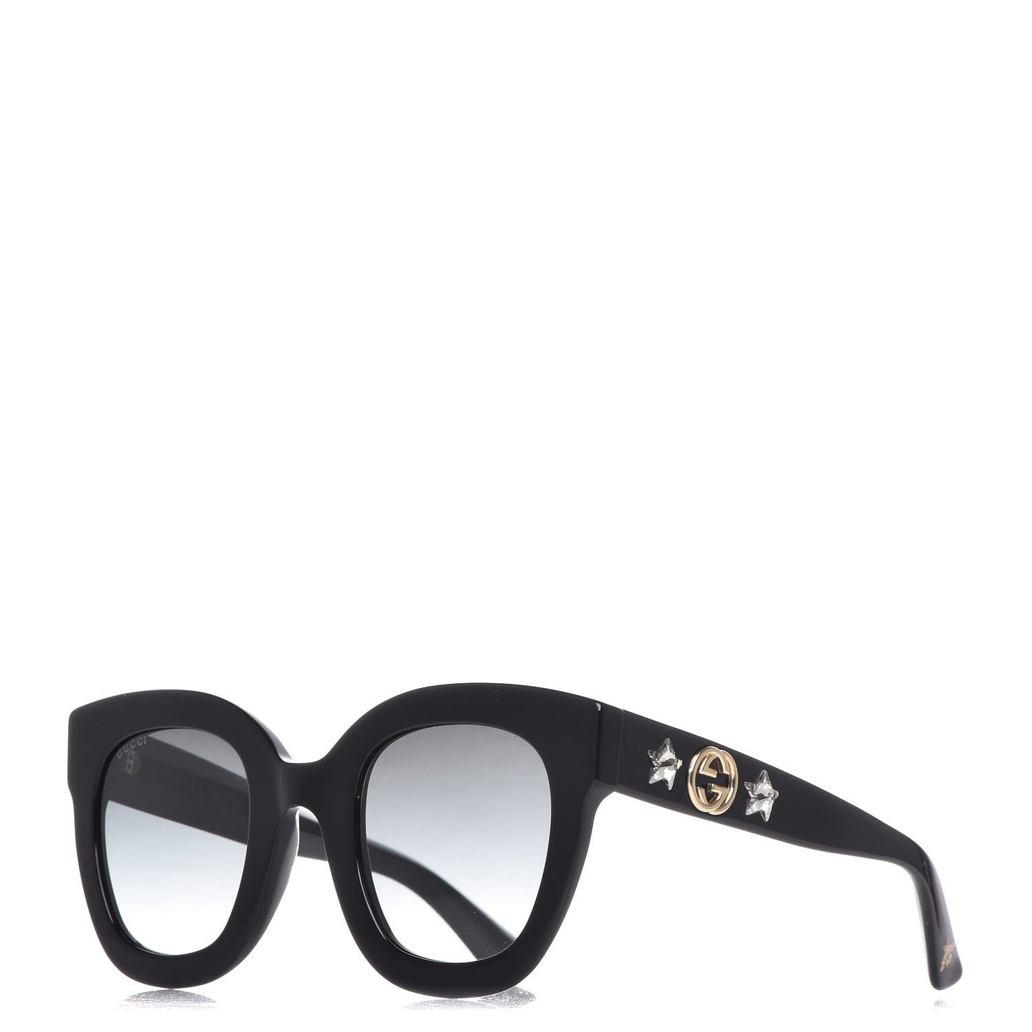 Gucci Round Frame Star Sunglasses GG0208S Black 1 of 9