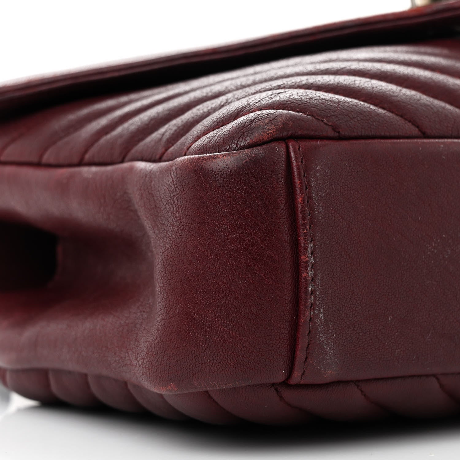 Saint Laurent Sheepskin Matelasse Chevron Monogram Medium College Bag Rouge Legion 10 of 13