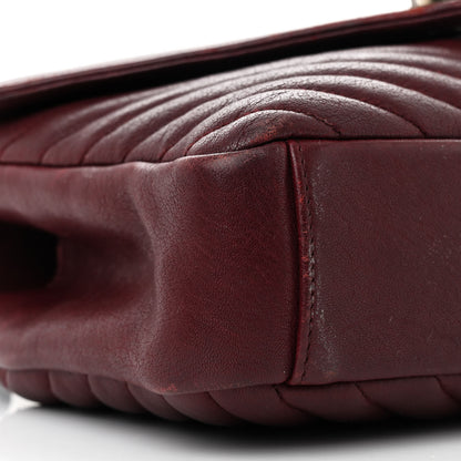 Saint Laurent Sheepskin Matelasse Chevron Monogram Medium College Bag Rouge Legion 10 of 13
