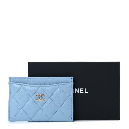 Chanel Caviar Quilted Card Holder Light Blue 9 of 9