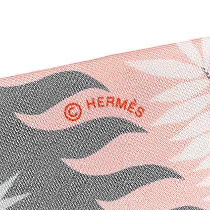 Hermes Silk Le Charme D Orphee Twilly Gris Acier Rose Poudre 4 of 5