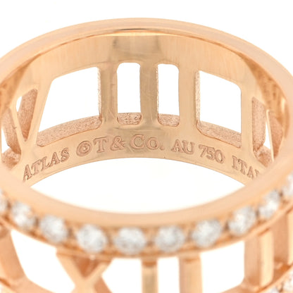 Tiffany 18K Rose Gold Diamond Wide Atlas Open Ring 48 4.5 4 of 4
