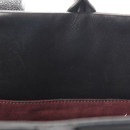 Chanel Glazed Calfskin Stingray Large Bindi CC Tote Black 10 of 11