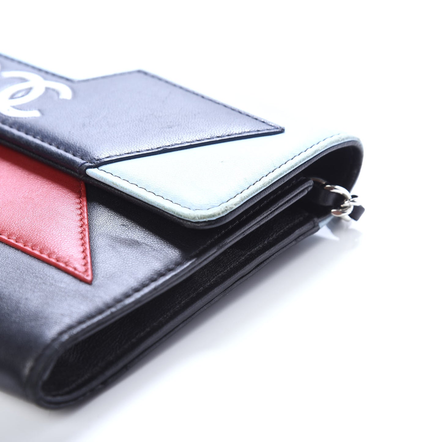 Lambskin Airlines Wallet On Chain WOC Blue Black Red