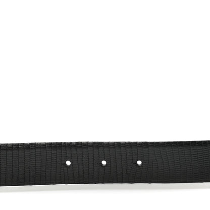 Chanel Lizard Embossed Calfskin Gripoix Poured Glass Along The Nile CC Belt 95 38 Black 4 of 6