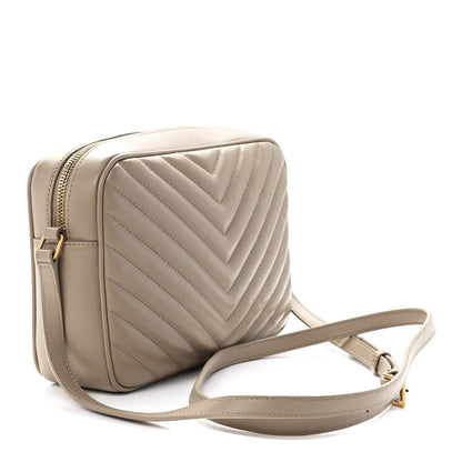 Saint Laurent Calfskin Matelasse Monogram Lou Camera Bag Dark Beige 3 of 10