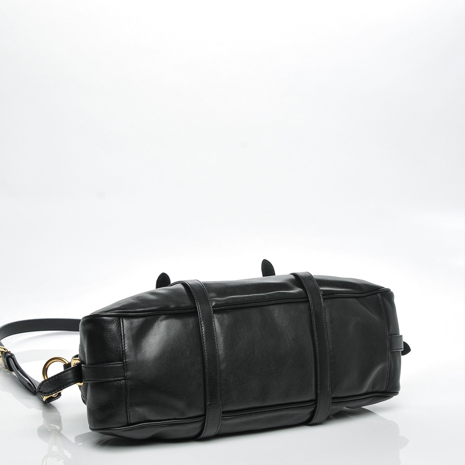 Prada Soft Calf Shopping Satchel Black 4 of 8