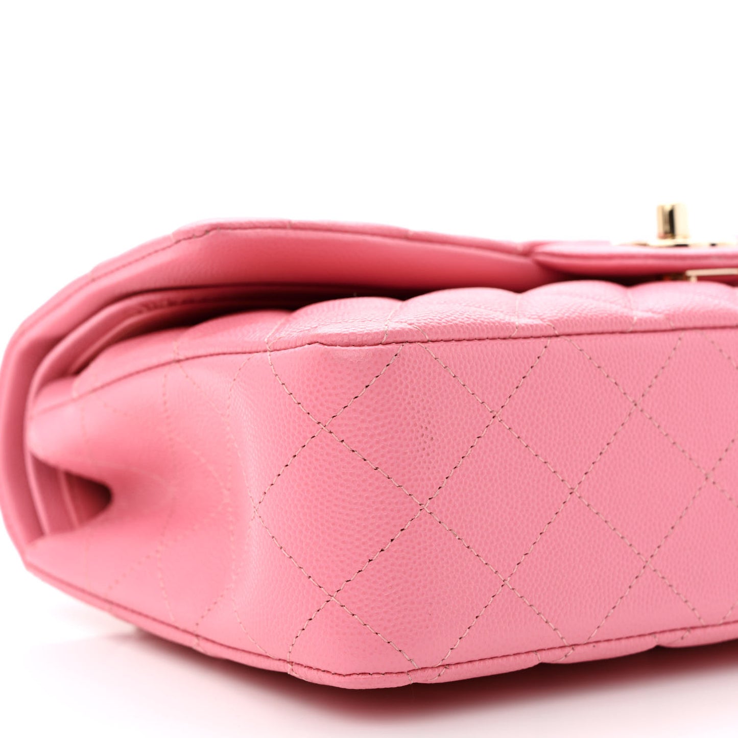 Caviar Quilted Medium Double Flap Pink