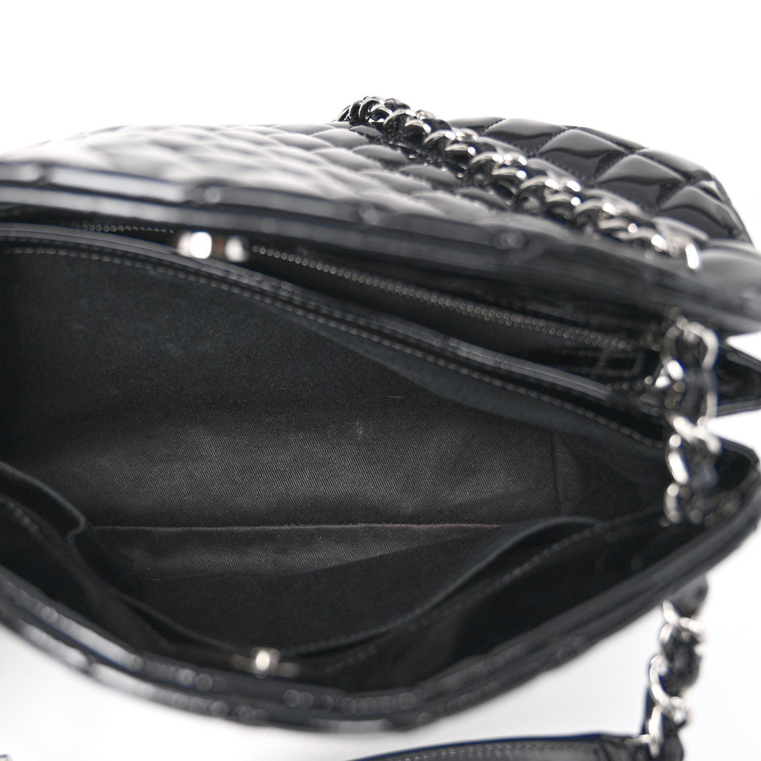 Chanel Patent Quilted Large Just Mademoiselle Bowling Bag Black 5 of 14