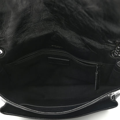 Saint Laurent Crinkled Calfskin Matelasse Monogram Medium Niki Chain Satchel Black 5 of 9