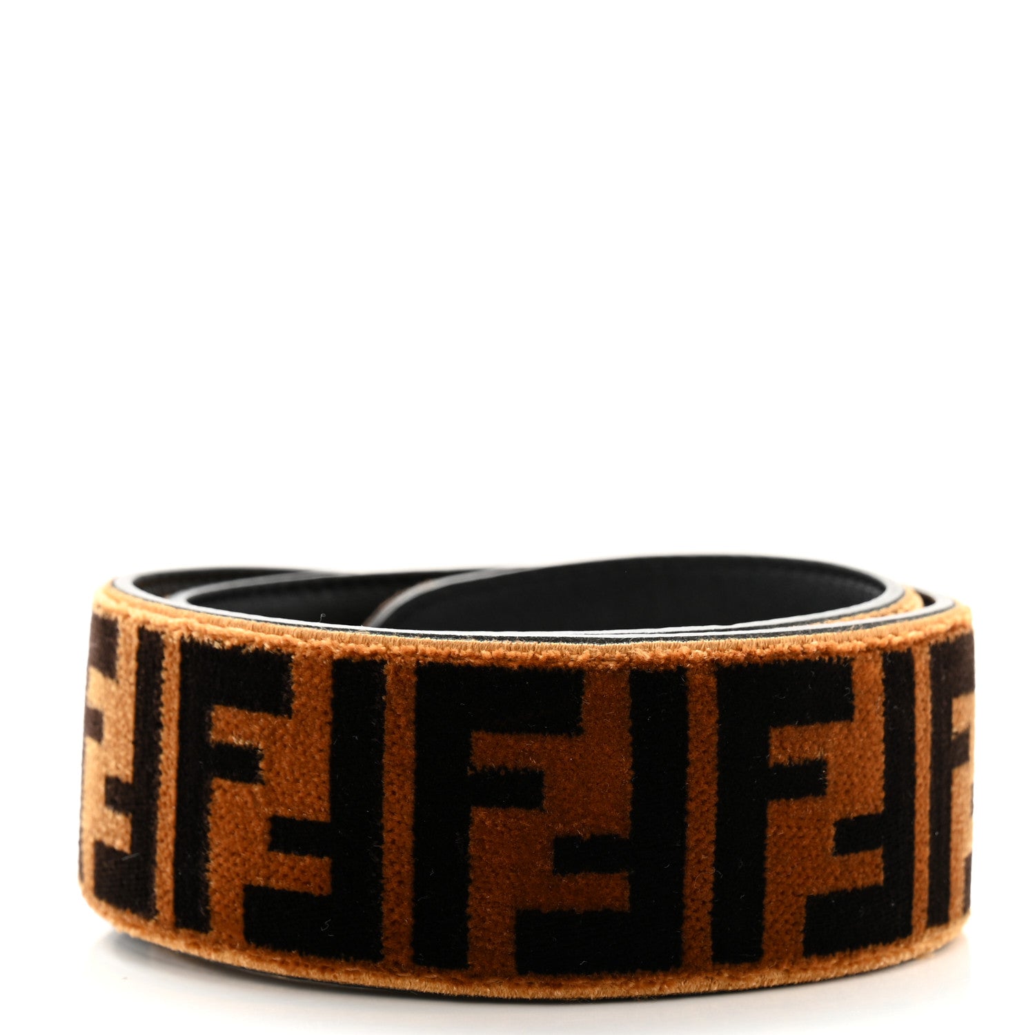 Fendi Velvet Tapestry FF Strap You Tobacco 2 of 5