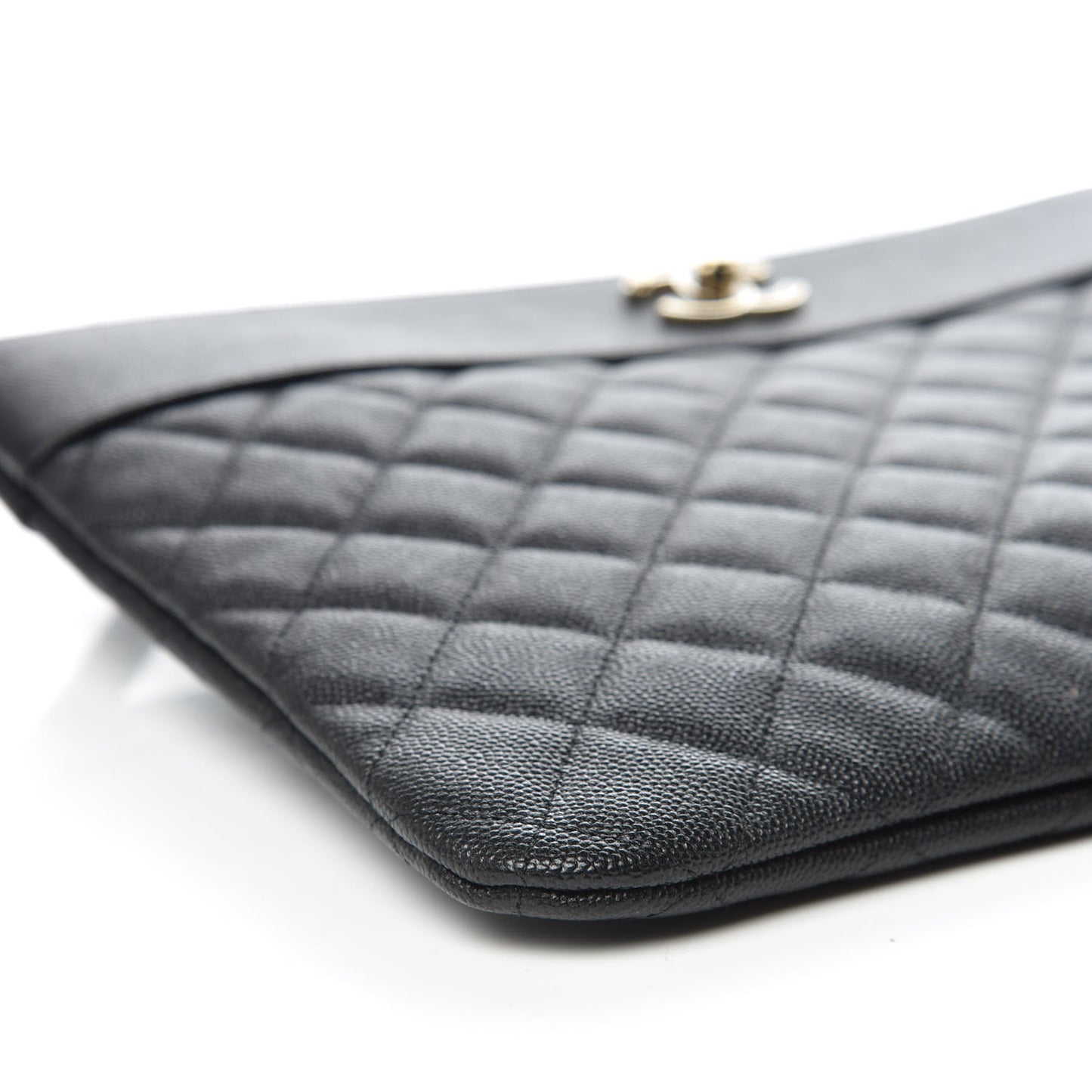 Caviar Quilted Medium Vintage Mademoiselle Cosmetic Case Black