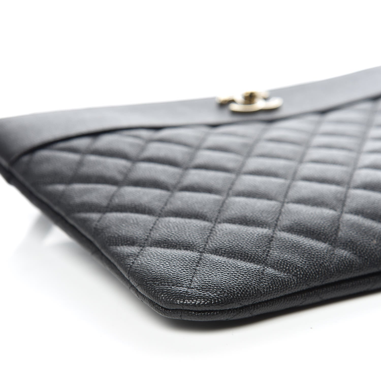 Chanel Caviar Quilted Medium Vintage Mademoiselle Cosmetic Case Black 5 of 10