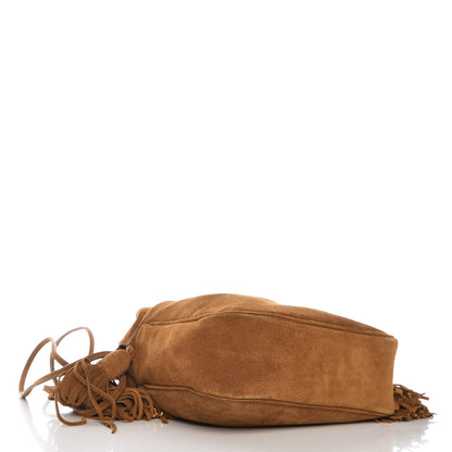 Saint Laurent Suede Calfskin Fringe Bucket Light Ochre 4 of 9